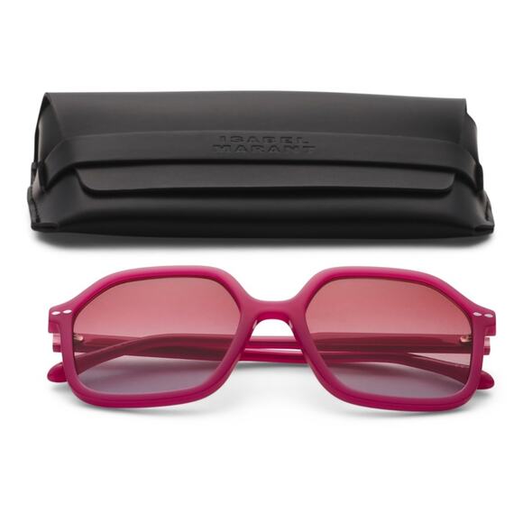 Isabel Marant Hot Pink Barbie Square L 55mm Sunglasses Boho Beachy Festival Glam main image 4